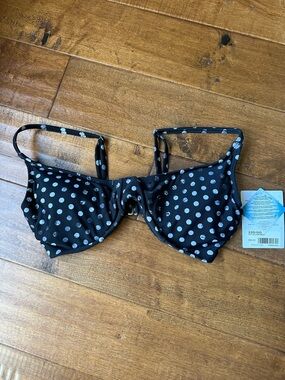Athleta Black Polka Dot Bikini Top - size 32D/DD